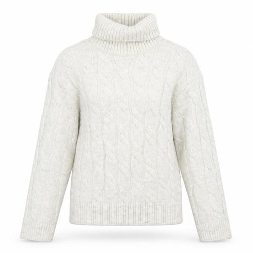 Marks and Spencer Women’s Ivory Roll Neck Cable Knit Jumper Size S
