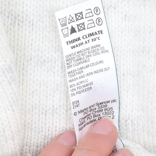 Marks and Spencer Women’s Ivory Roll Neck Cable Knit Jumper Size S