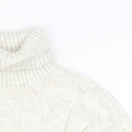 Marks and Spencer Women’s Ivory Roll Neck Cable Knit Jumper Size S