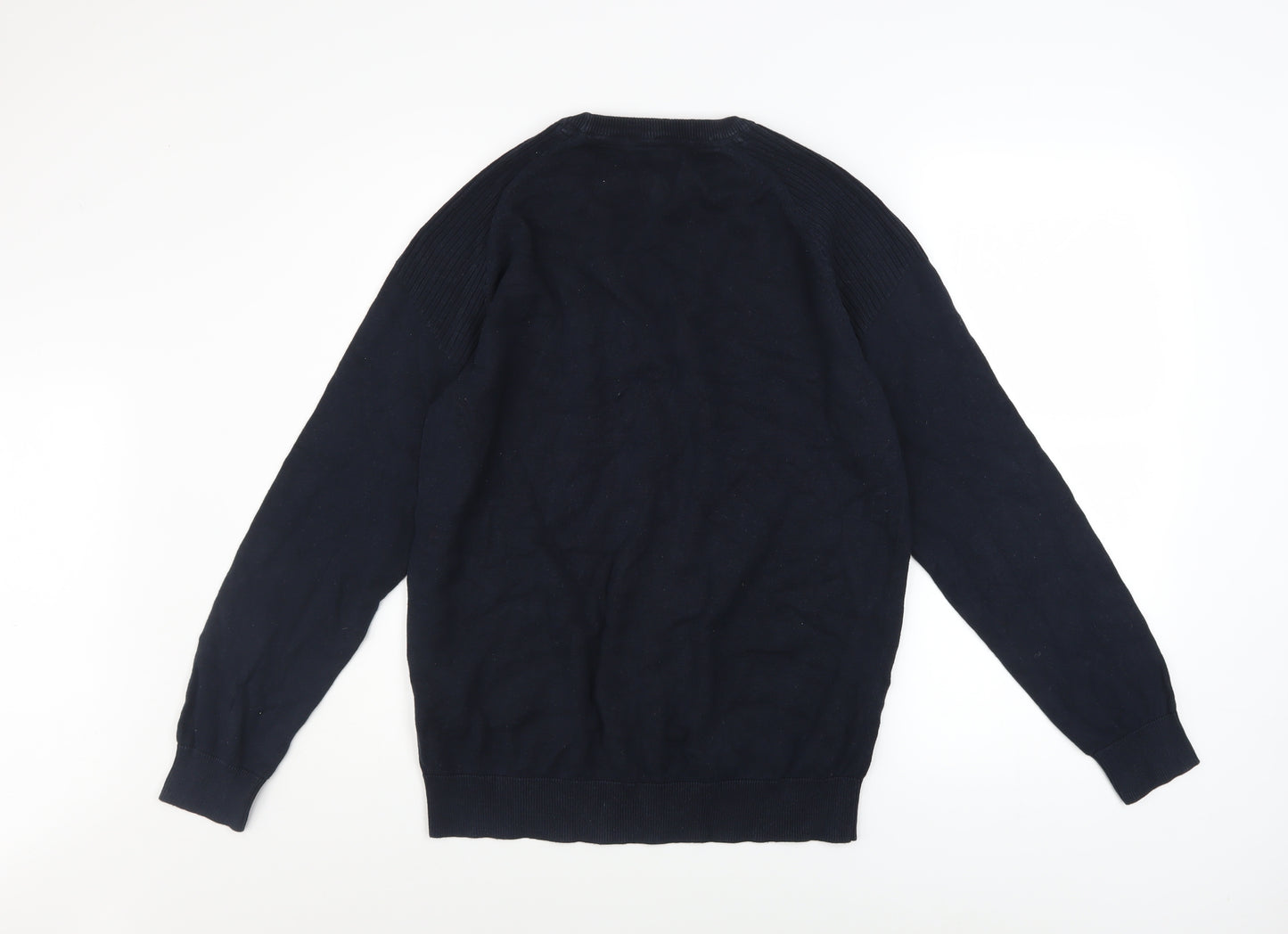 Threadbare Men's Blue Cotton Pullover Jumper M Crew Neck Logo