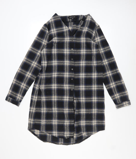 Parisian Womens Blue Check Long Sleeve Tunic Shirt UK 14