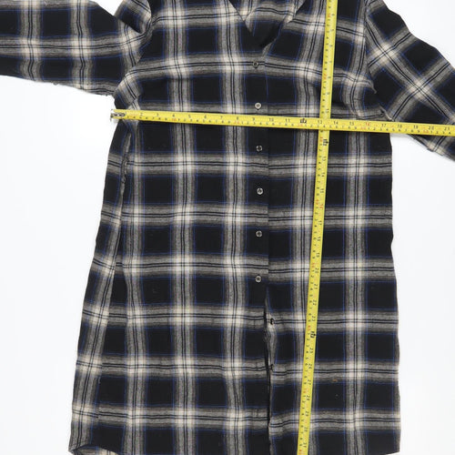 Parisian Womens Blue Check Long Sleeve Tunic Shirt UK 14
