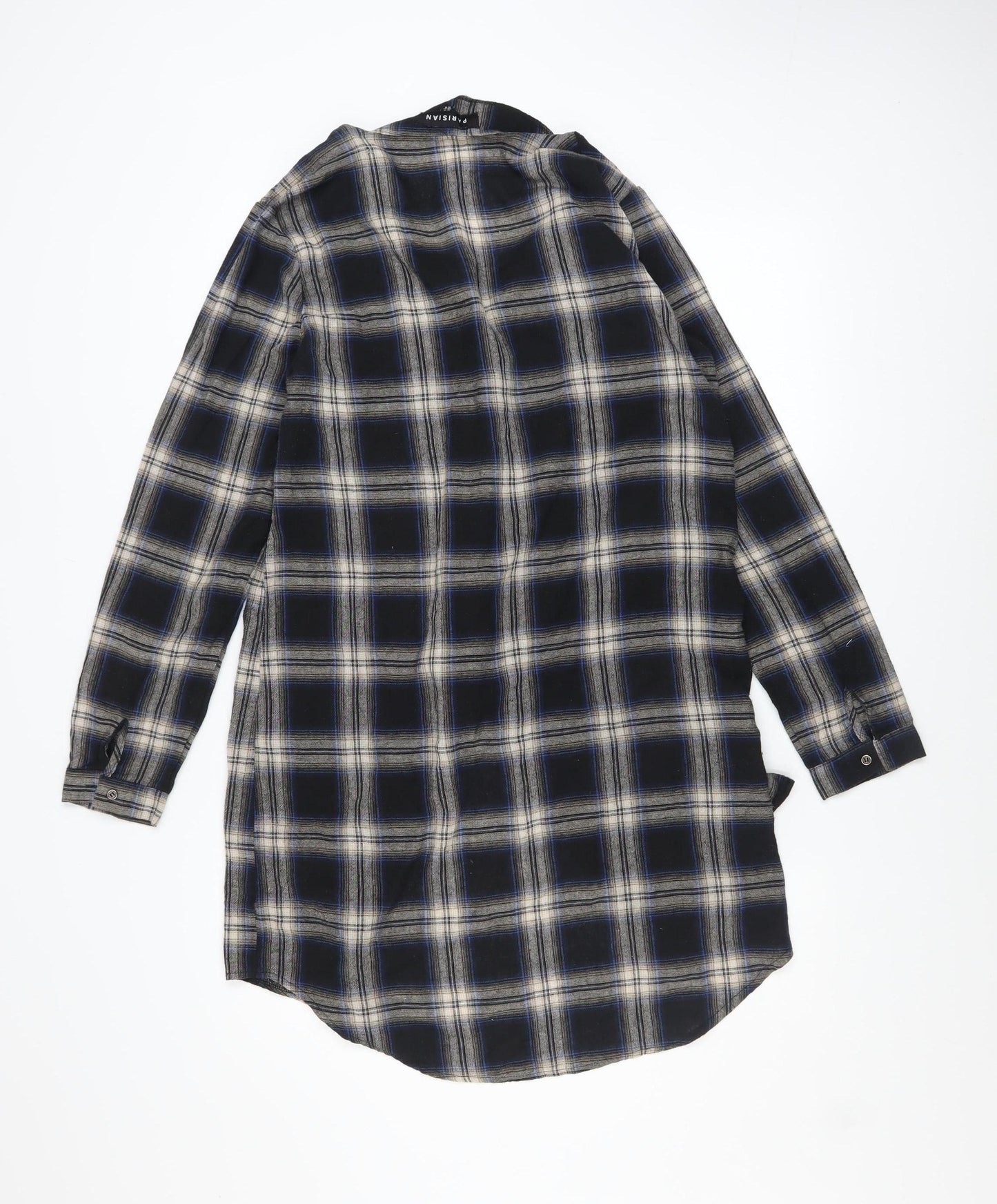 Parisian Womens Blue Check Long Sleeve Tunic Shirt UK 14