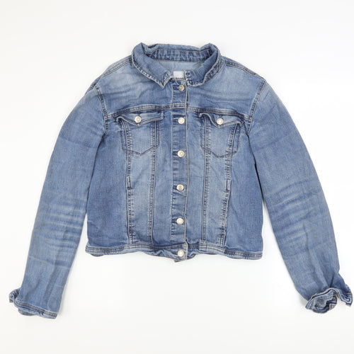 Kensie Jeans Women's Blue Denim Button Jacket Size L Casual Classic