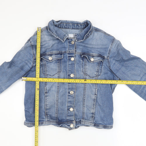 Kensie Jeans Women's Blue Denim Button Jacket Size L Casual Classic