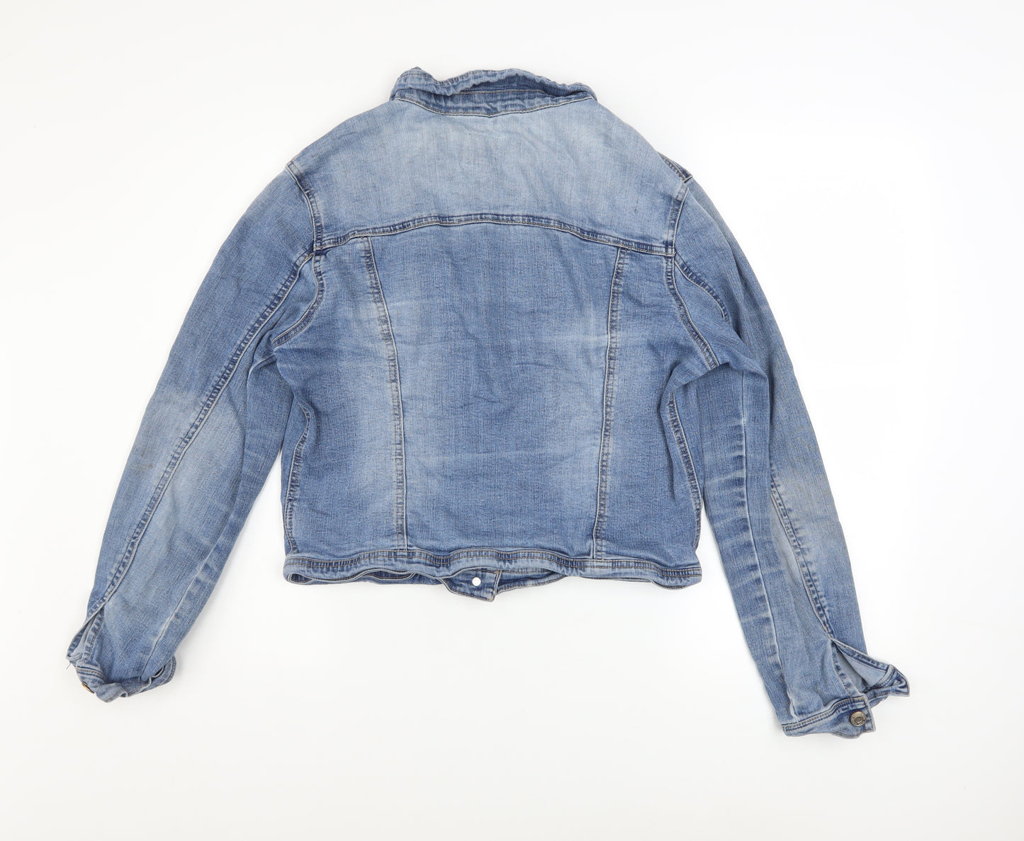 Kensie Jeans Women's Blue Denim Button Jacket Size L Casual Classic