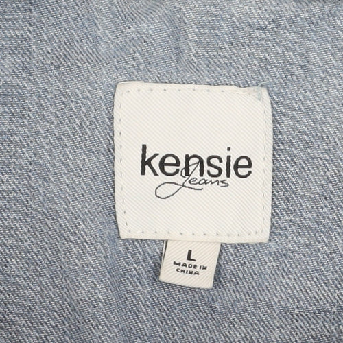 Kensie Jeans Women's Blue Denim Button Jacket Size L Casual Classic