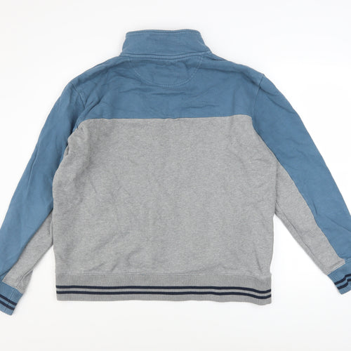 Marks and Spencer Men’s Grey & Blue 1/2 Zip Sweatshirt XL Regular Fit