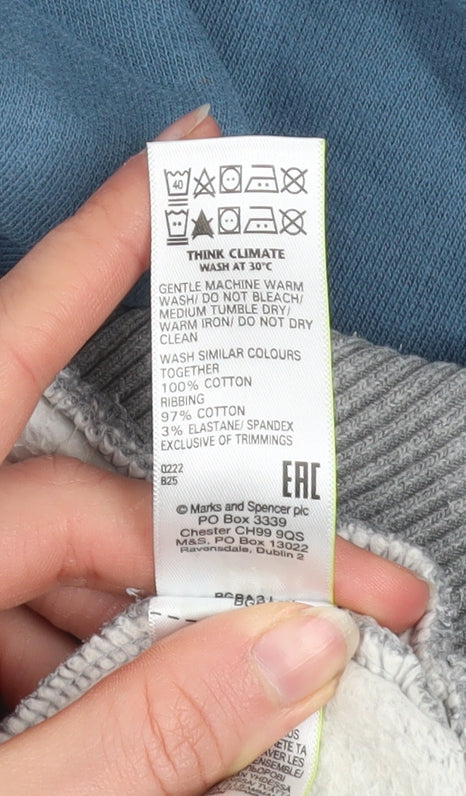 Marks and Spencer Men’s Grey & Blue 1/2 Zip Sweatshirt XL Regular Fit