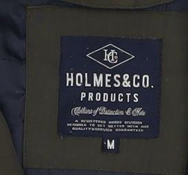 Holmes & Co Men’s Green Parka Jacket M Hooded Faux Fur Trim Winter Coat