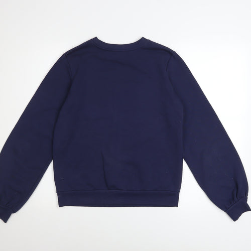 Warehouse Womens Navy Blue LOVE Sweatshirt Small Pullover Casual