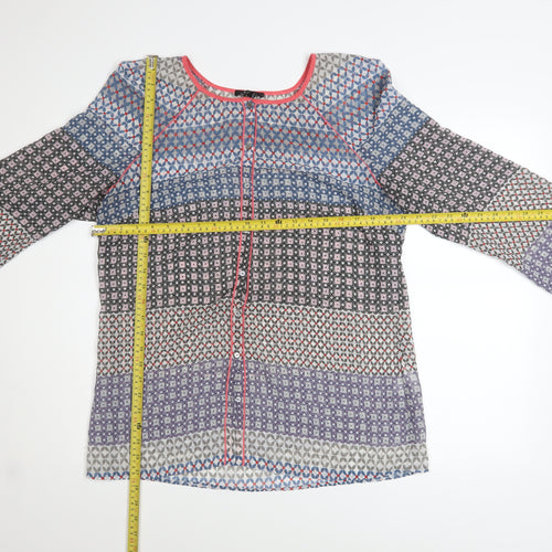 Mexx Women Multicoloured Geometric Tunic Blouse Size 16 Long Sleeve
