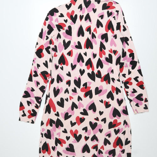 Oasis Women’s Multicoloured Heart Print Cotton Sweater Dress M