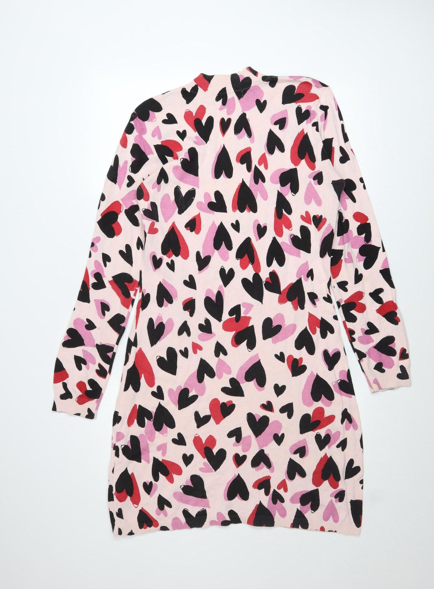 Oasis Women’s Multicoloured Heart Print Cotton Sweater Dress M