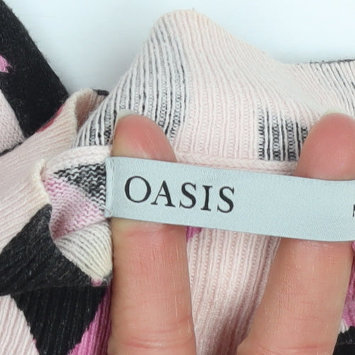 Oasis Women’s Multicoloured Heart Print Cotton Sweater Dress M