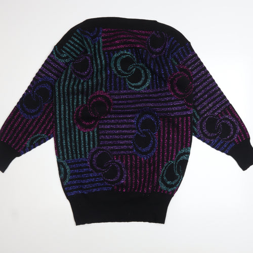 Mondi Womens Multicoloured 80s Geometric Knit Jumper Size 12