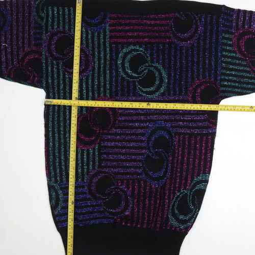 Mondi Womens Multicoloured 80s Geometric Knit Jumper Size 12