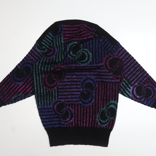 Mondi Womens Multicoloured 80s Geometric Knit Jumper Size 12