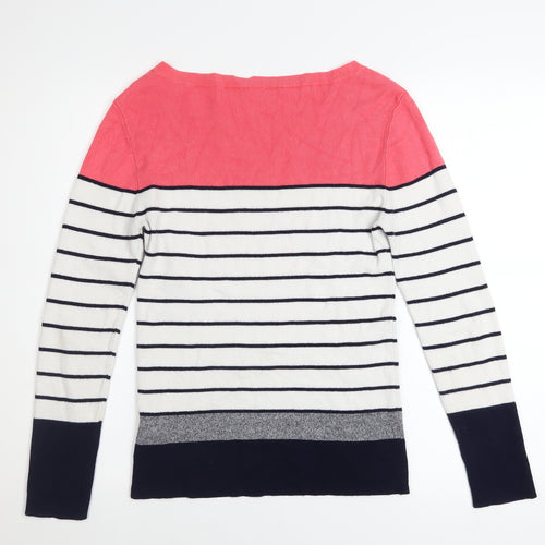 Oasis Women's Multicoloured Striped Boat Neck Knit Jumper M