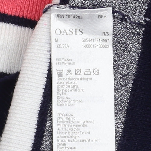 Oasis Women's Multicoloured Striped Boat Neck Knit Jumper M