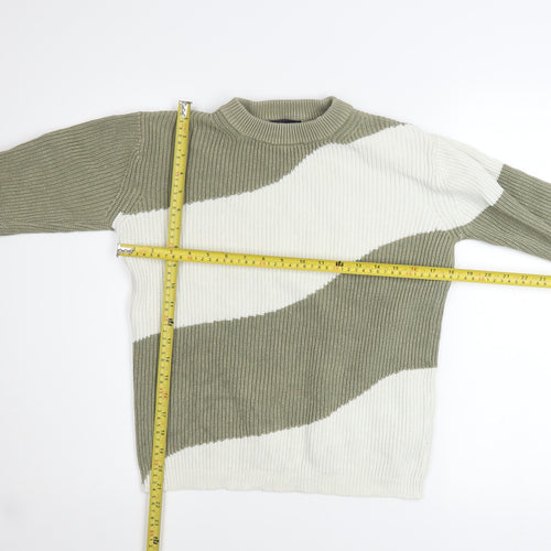 Marks and Spencer Women’s XS Khaki Mix Ribbed Cotton Jumper