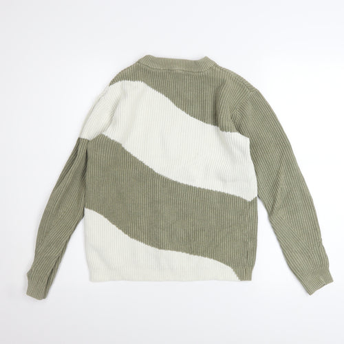 Marks and Spencer Women’s XS Khaki Mix Ribbed Cotton Jumper