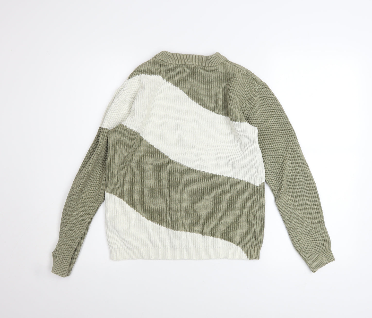 Marks and Spencer Women’s XS Khaki Mix Ribbed Cotton Jumper