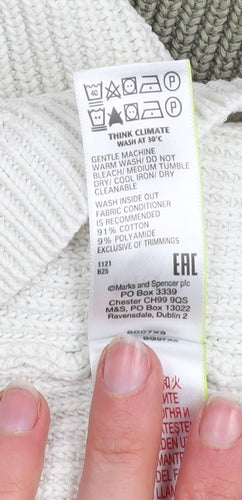 Marks and Spencer Women’s XS Khaki Mix Ribbed Cotton Jumper