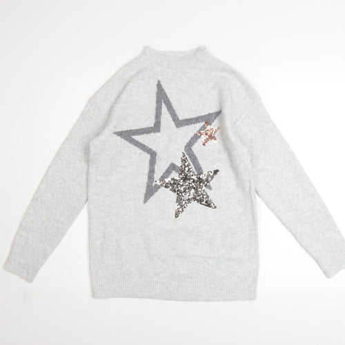 Marks and Spencer Women’s Grey Sequin Star Jumper XS