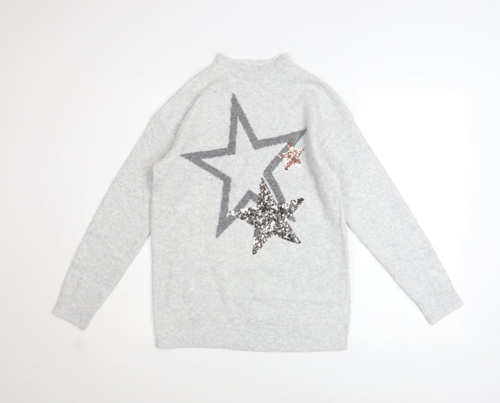 Marks and Spencer Women’s Grey Sequin Star Jumper XS