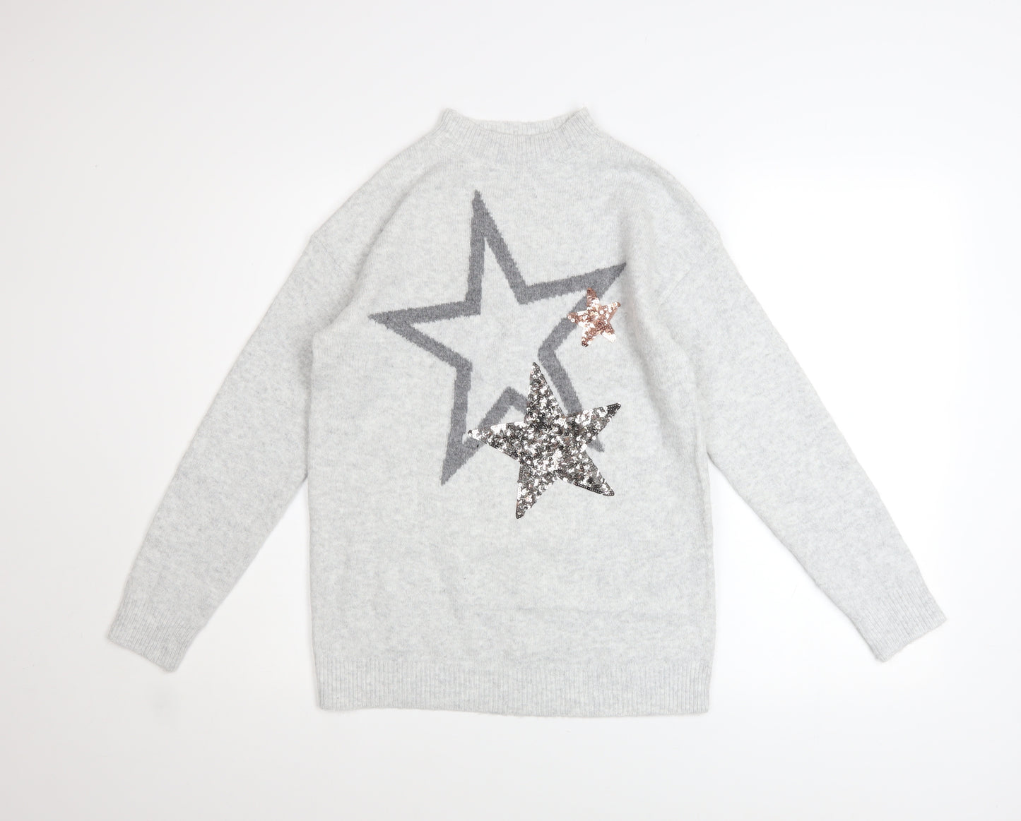 Marks and Spencer Women’s Grey Sequin Star Jumper XS