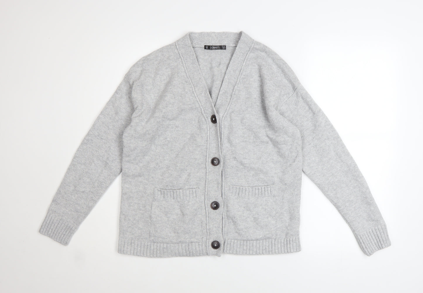 Dunnes Stores Women’s Grey V-Neck Button Knit Cardigan XS