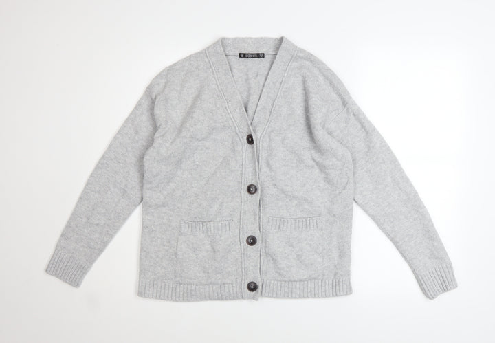 Dunnes Stores Women’s Grey V-Neck Button Knit Cardigan XS