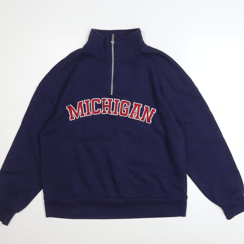 Dunnes Stores Women’s Navy 1/2 Zip Michigan Sweatshirt XS
