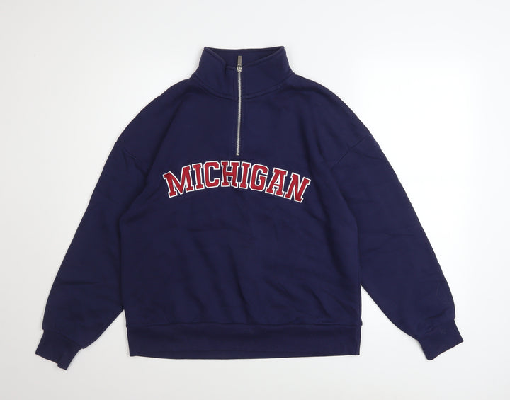 Dunnes Stores Women’s Navy 1/2 Zip Michigan Sweatshirt XS