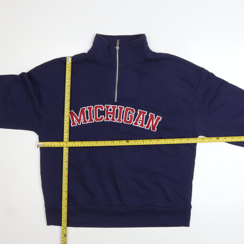 Dunnes Stores Women’s Navy 1/2 Zip Michigan Sweatshirt XS