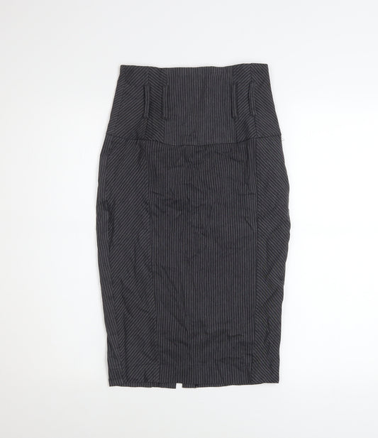Jane Norman Women's Grey Pinstripe Pencil Skirt Size 8