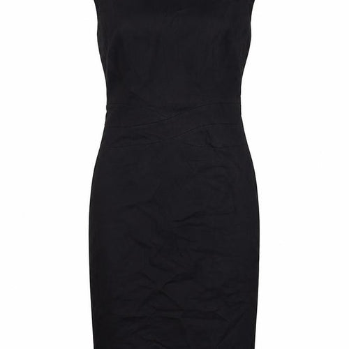 Warehouse Women Black Size 10 Sheath Knee Length Dress