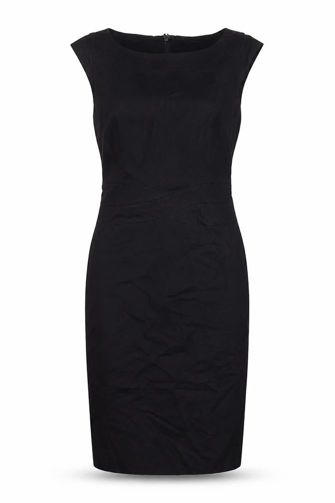 Warehouse Women Black Size 10 Sheath Knee Length Dress