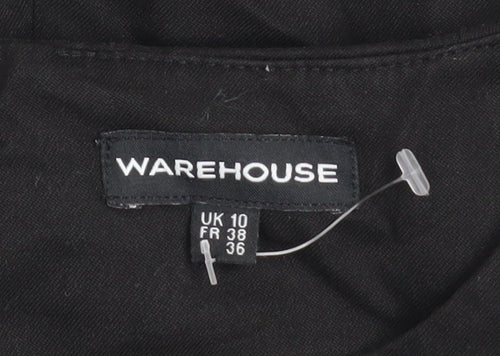 Warehouse Women Black Size 10 Sheath Knee Length Dress