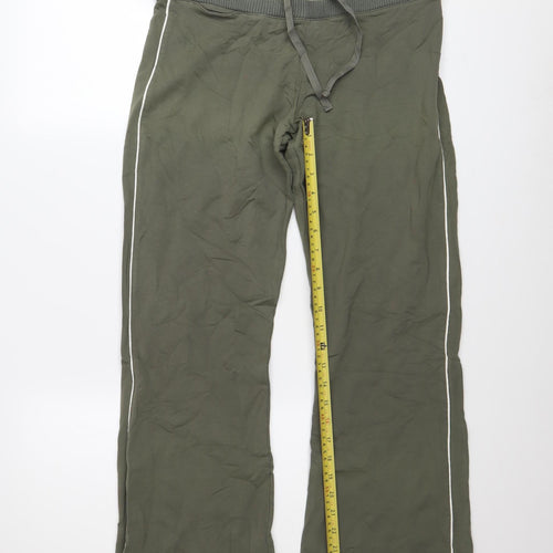 Next Women’s Green Track Pants UK 12 Short Cotton Elastane Drawstring