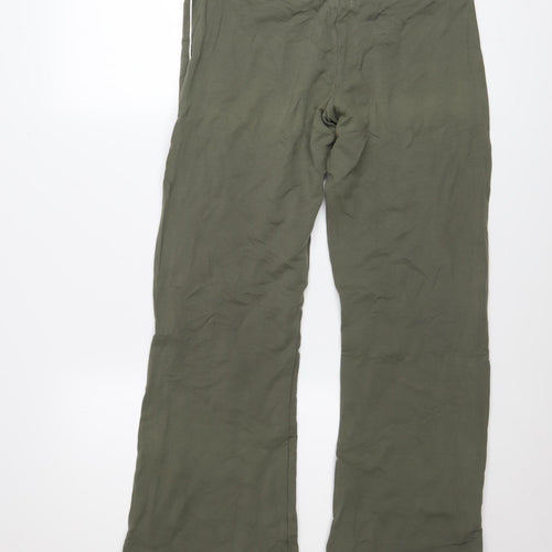 Next Women’s Green Track Pants UK 12 Short Cotton Elastane Drawstring