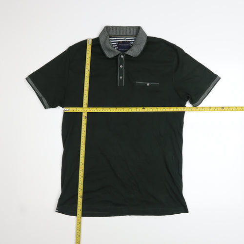 Denim & Flower Ricky Singh Men's Dark Green Cotton Polo Shirt M