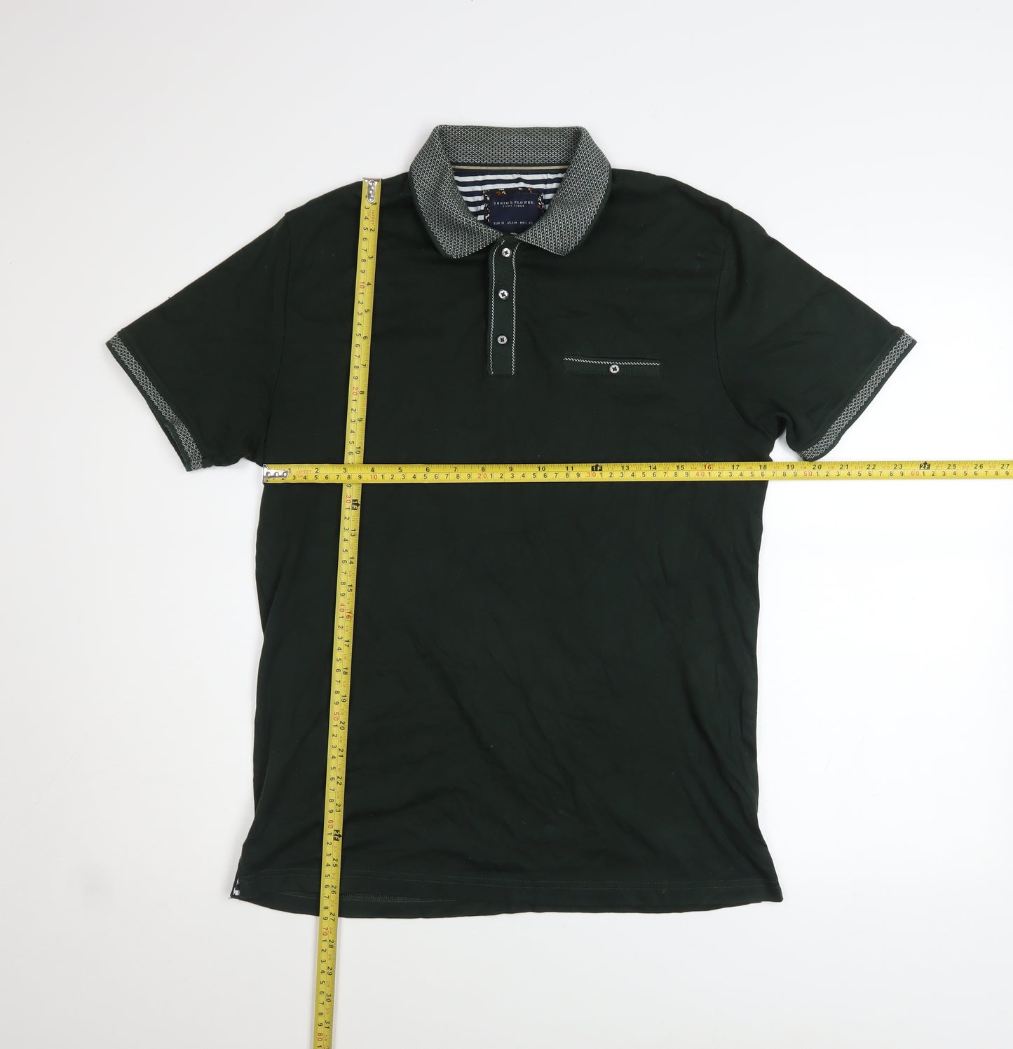 Denim & Flower Ricky Singh Men's Dark Green Cotton Polo Shirt M