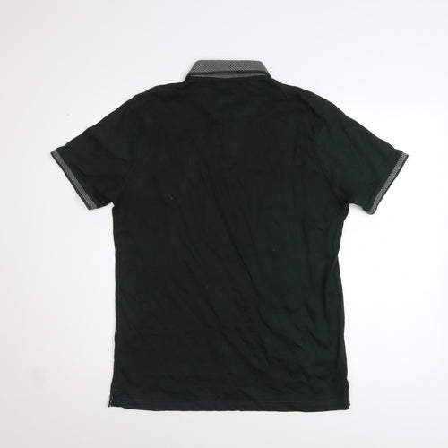 Denim & Flower Ricky Singh Men's Dark Green Cotton Polo Shirt M