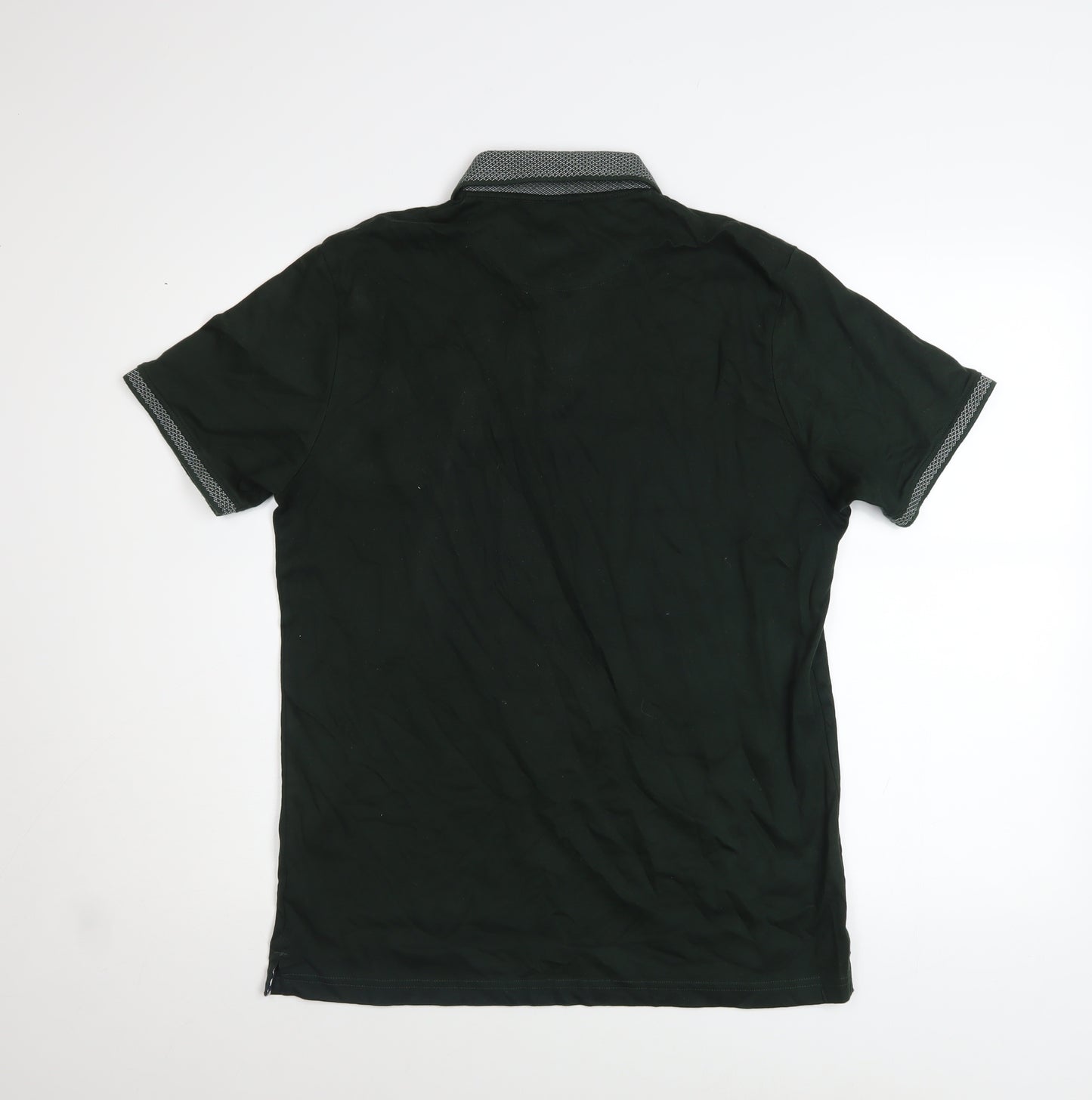 Denim & Flower Ricky Singh Men's Dark Green Cotton Polo Shirt M