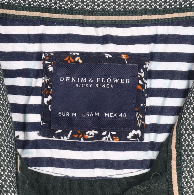 Denim & Flower Ricky Singh Men's Dark Green Cotton Polo Shirt M