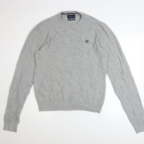 XV Kings Men's Grey Cotton Crew Neck Jumper Size L