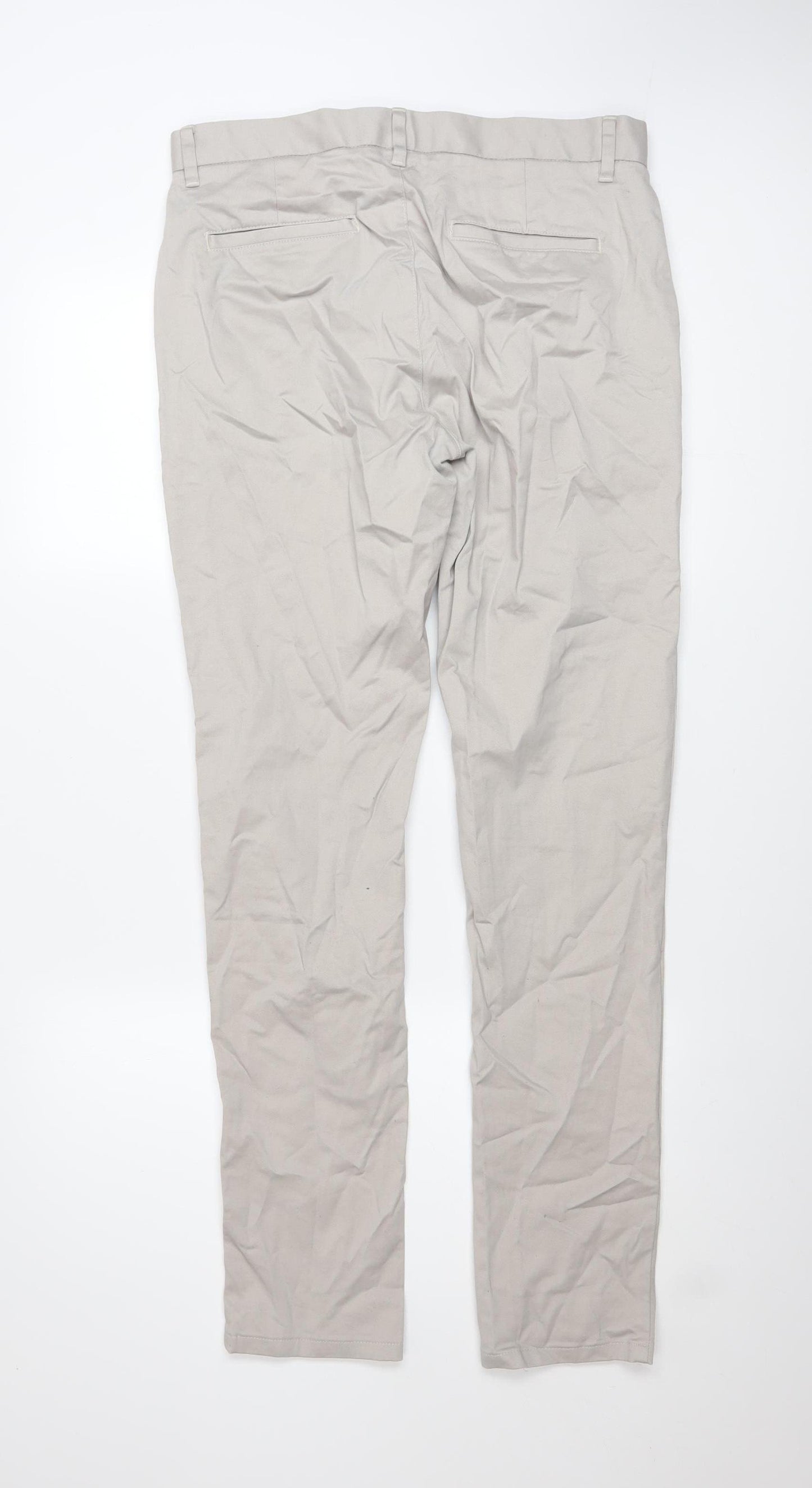 Next Men's Beige Skinny Fit Chino Trousers Size 32L
