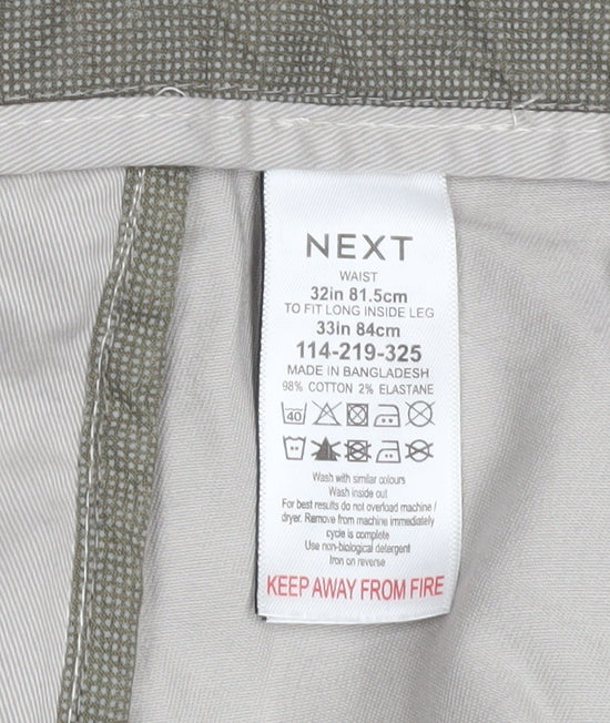 Next Men's Beige Skinny Fit Chino Trousers Size 32L